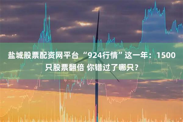 盐城股票配资网平台 “924行情”这一年：1500只股票翻倍 你错过了哪只？